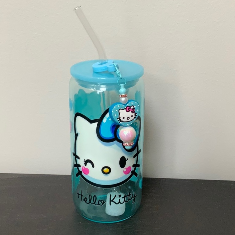 Hello Kitty Blue Tumbler with Straw